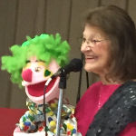 Ginger and PJ the clown puppet
